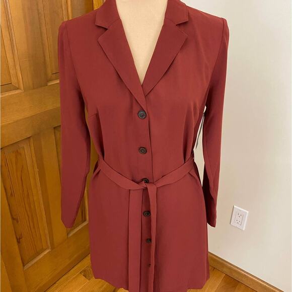 BCBGeneration Russet Brown Button Down Long Sleeve Dress Size XS - Picture 3 of 12